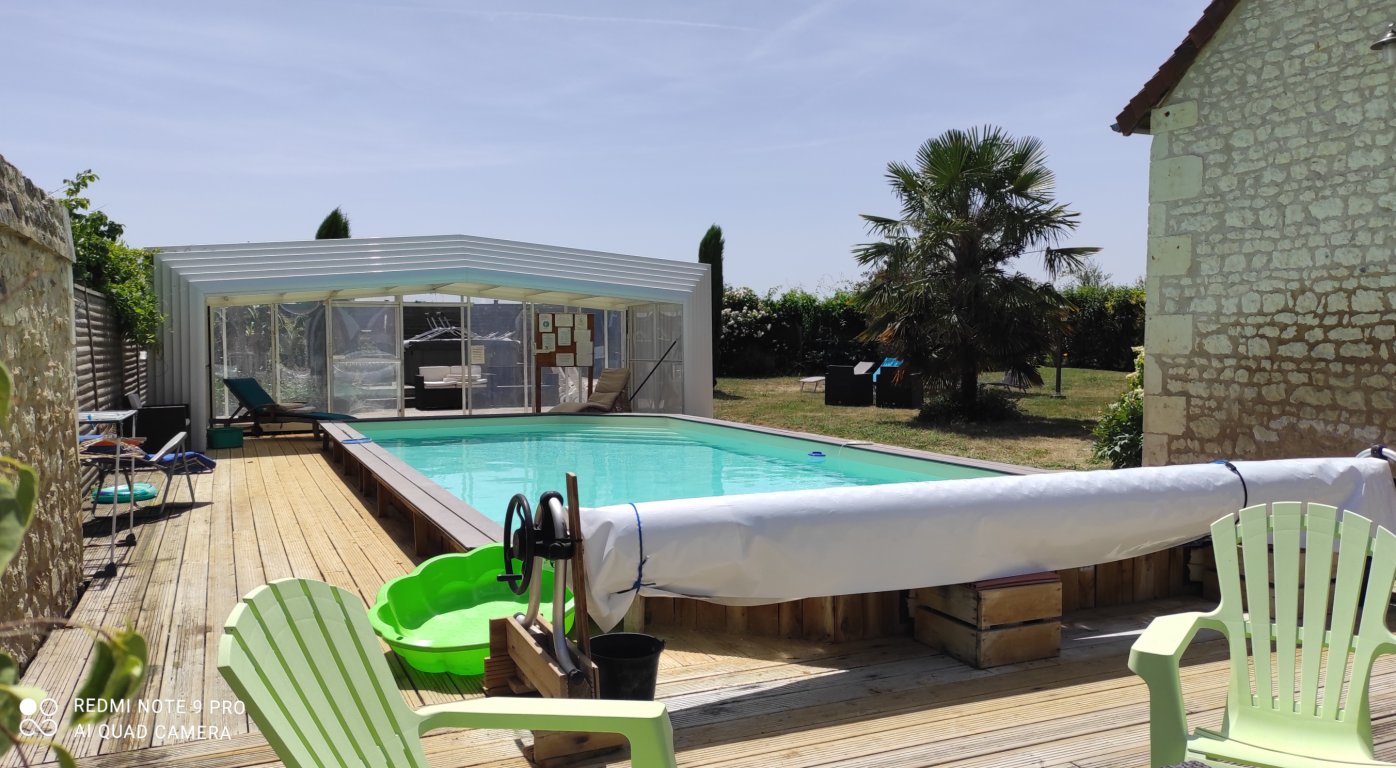 Maison, piscine chauffée, spa en Val de Loire, gîte rural Antogny le Tillac,  Touraine Val de Loire, Descartes, Chinon, Richelieu, Marigny